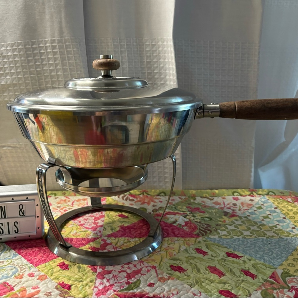 Vintage Silver Fondue Pot/Chafing Dish